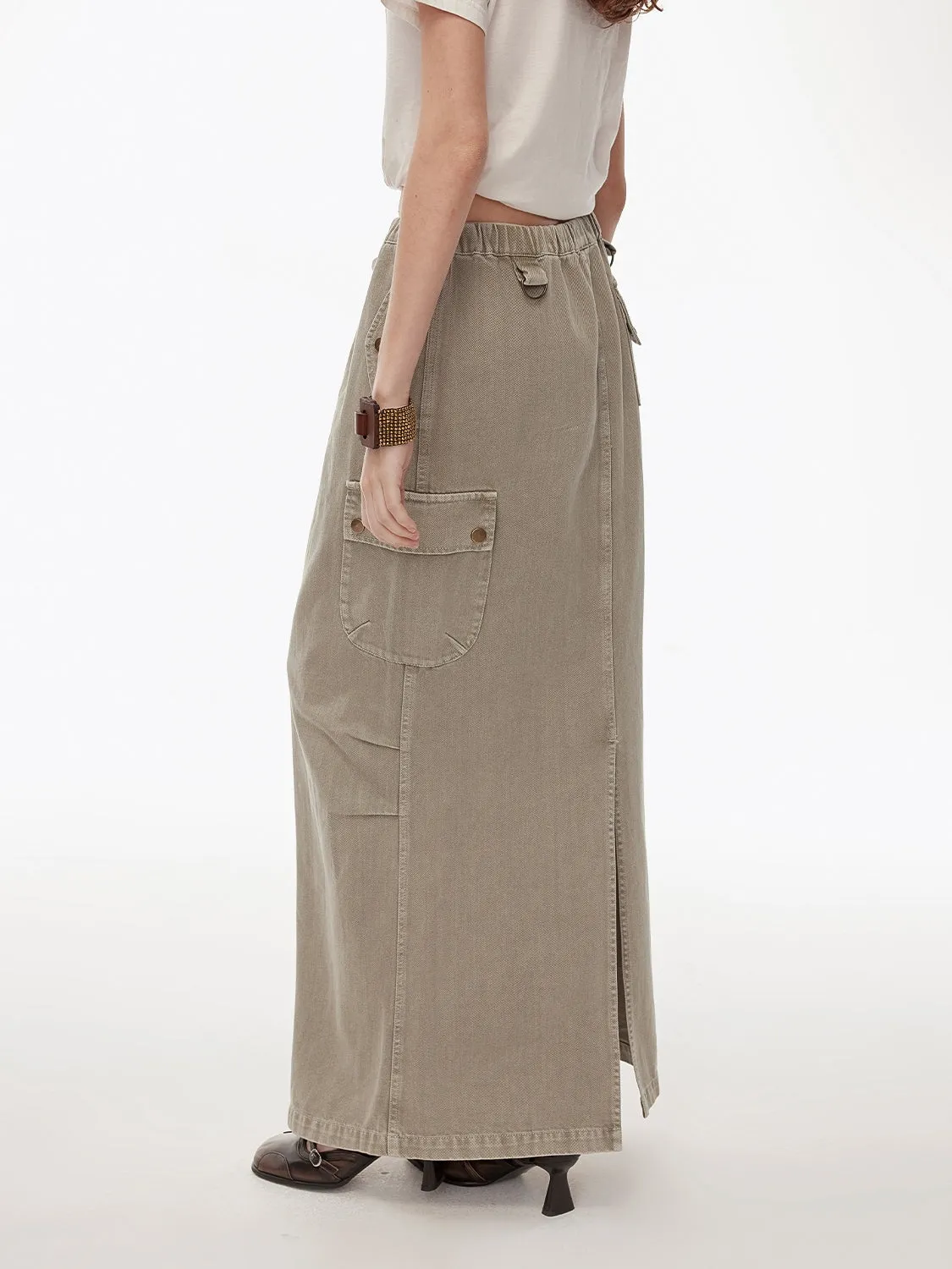 Low-Rise Denim Skirt