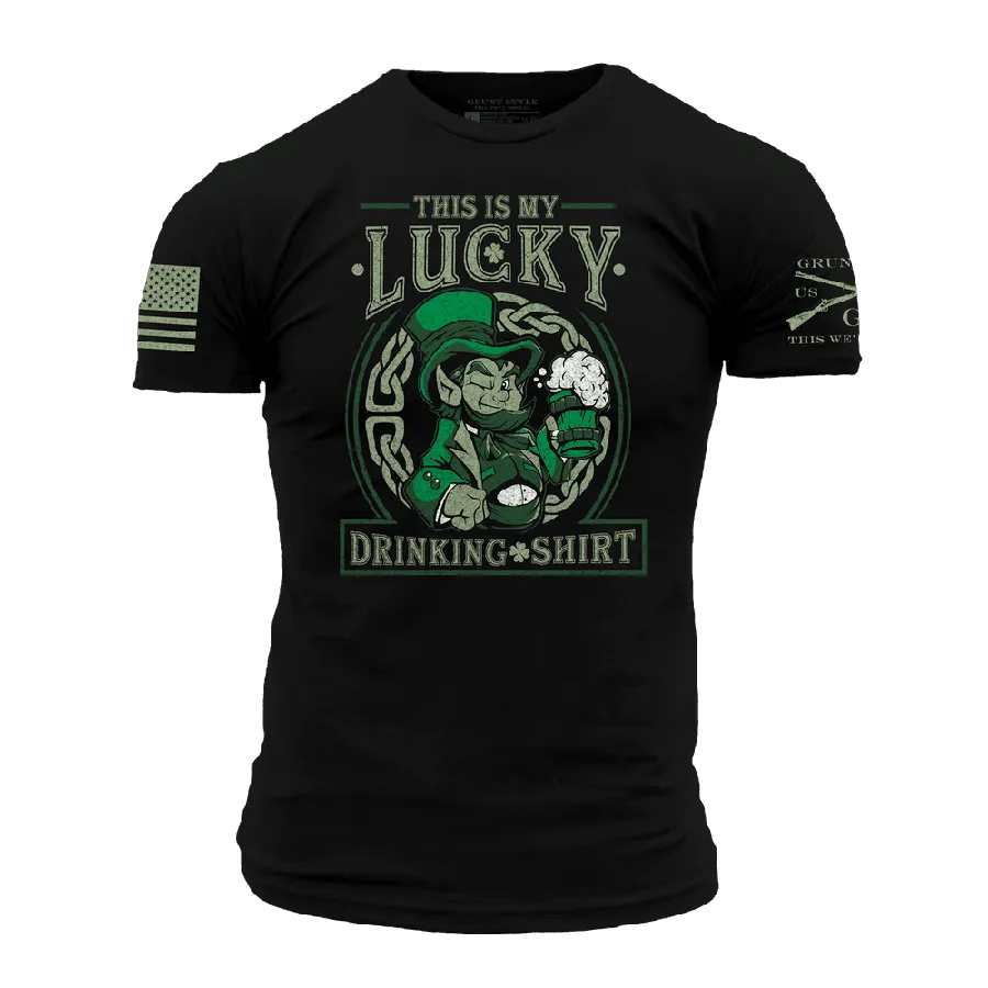 Lucky Drinking T-Shirt - Black