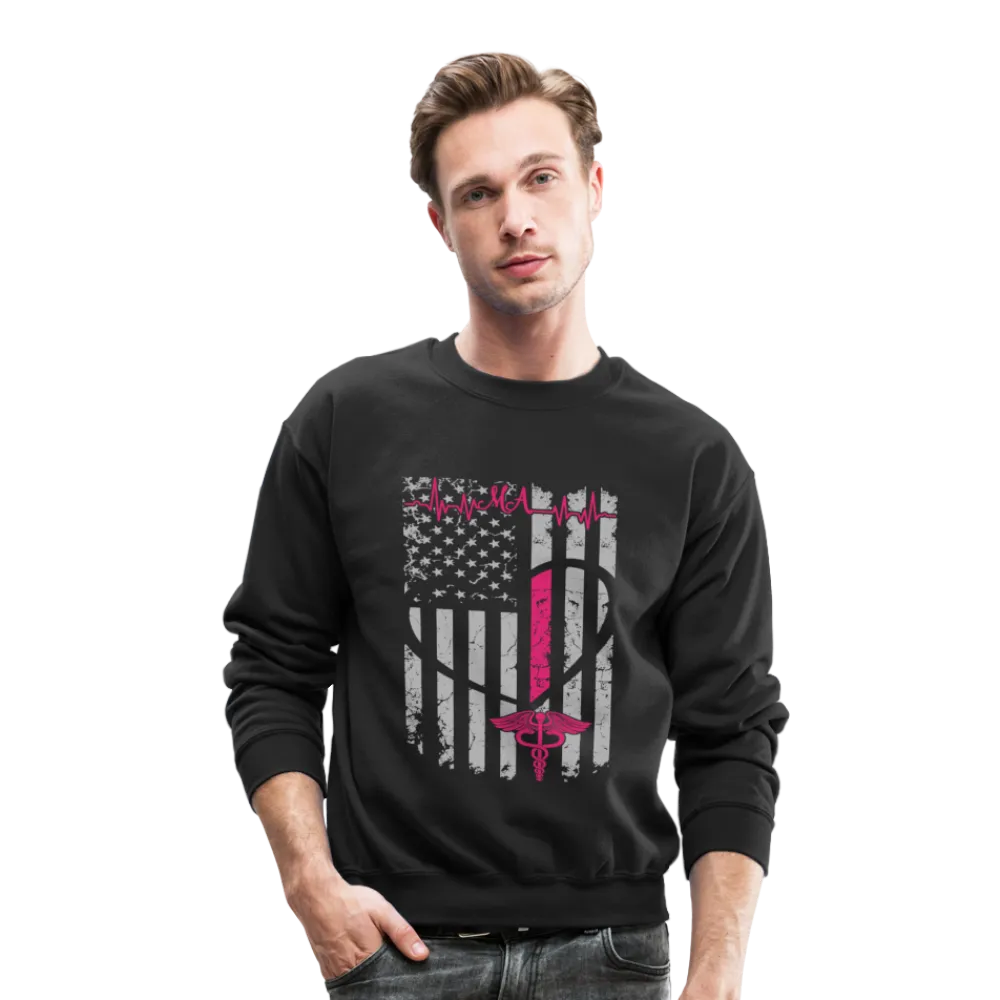 Ma Nurse Flag Crewneck Sweatshirt