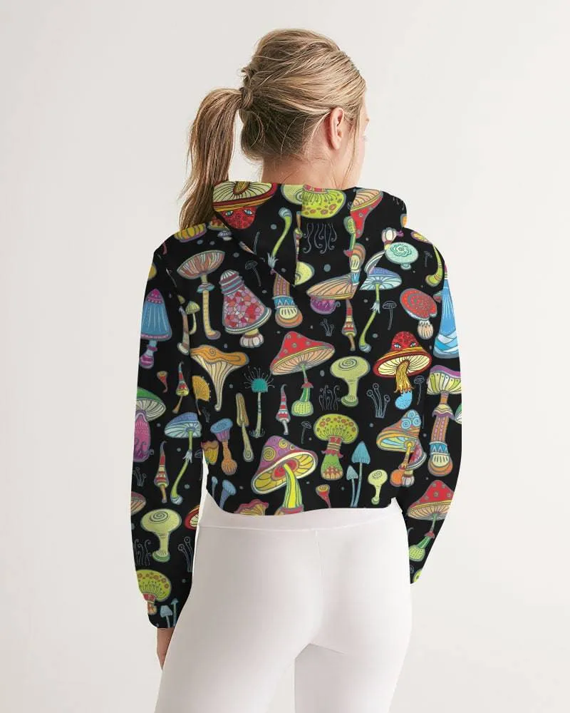 Magic Mushrooms Women's Cropped Hoodie