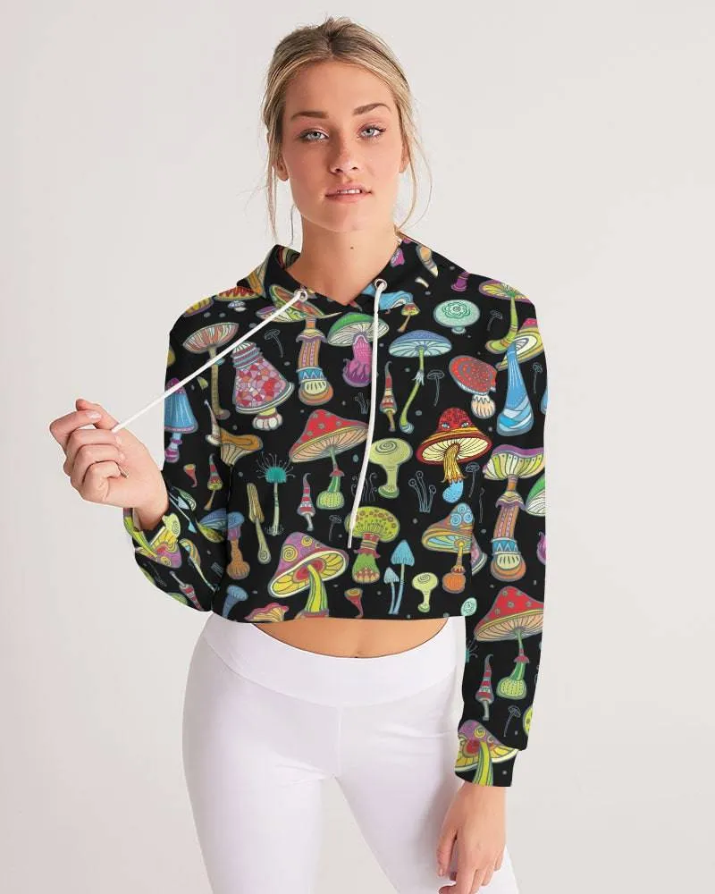 Magic Mushrooms Women's Cropped Hoodie