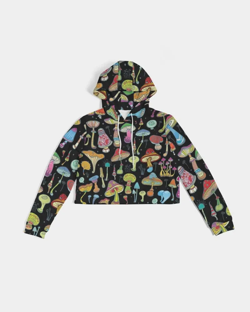 Magic Mushrooms Women's Cropped Hoodie