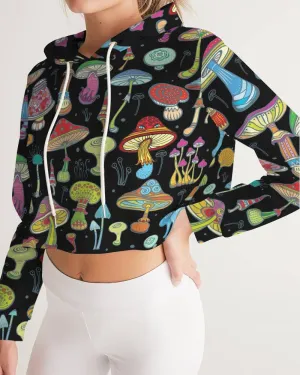 Magic Mushrooms Women's Cropped Hoodie