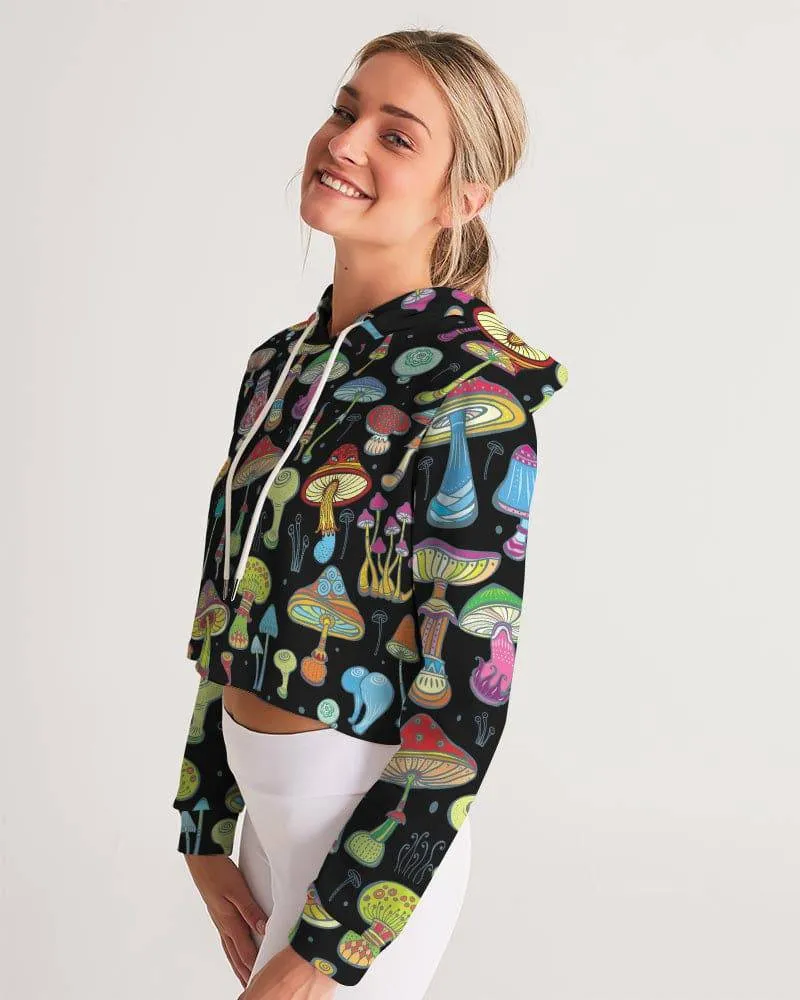 Magic Mushrooms Women's Cropped Hoodie