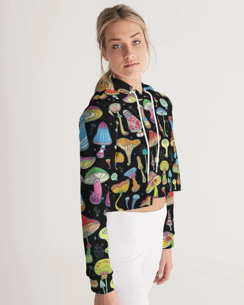 Magic Mushrooms Women's Cropped Hoodie