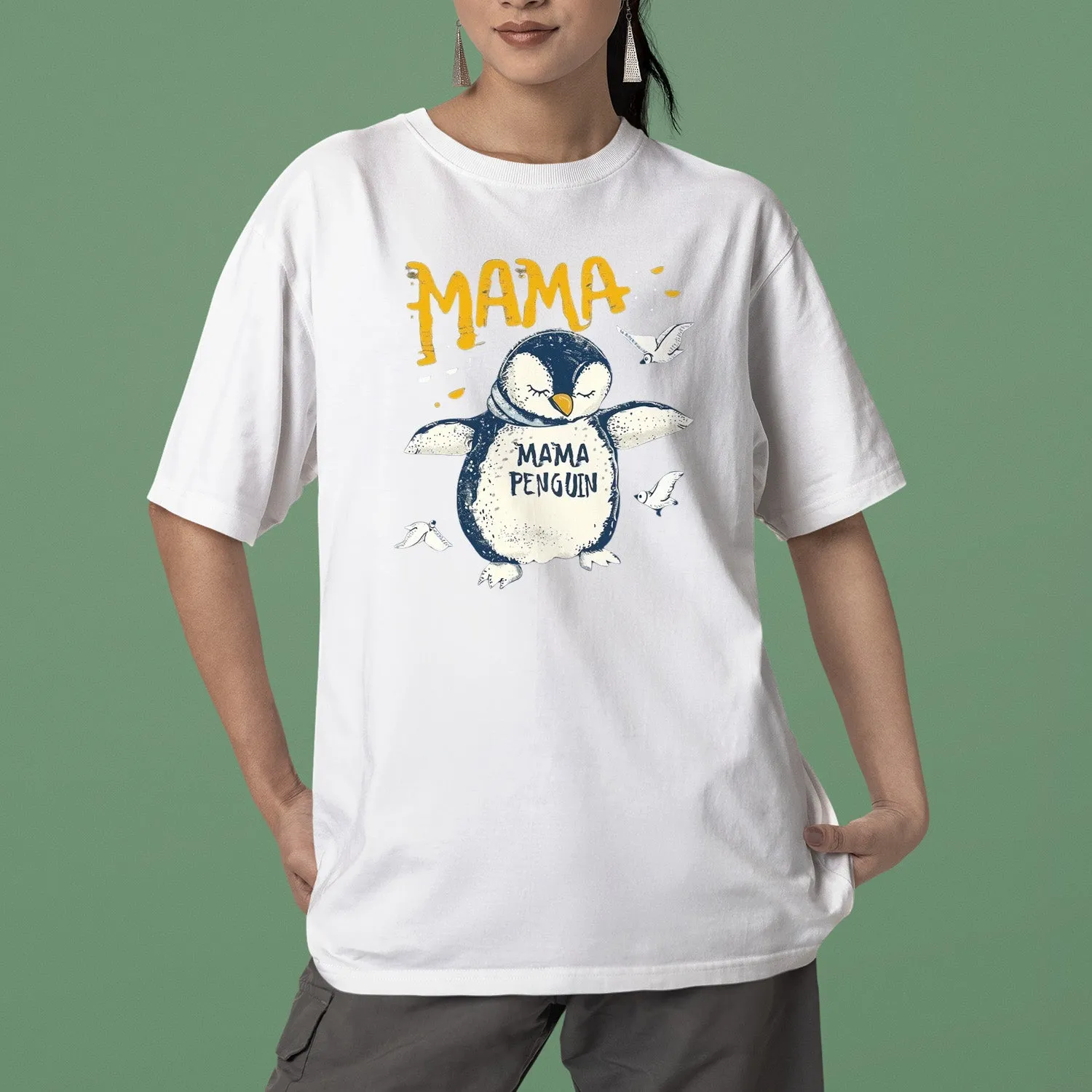 Mama Penguin Shirt, Penguin Lover Shirt, Cute Penguin T-Shirt For Women, Penguin Lovers Shirt, Mama And Baby Penguins Tee, Mother's Day Gift