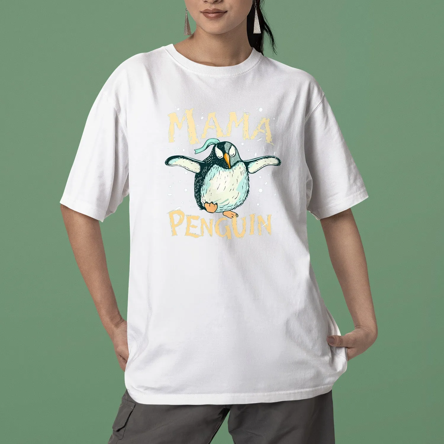 Mama Penguin Shirt, Penguin Lover Shirt, Cute Penguin T-Shirt For Women, Penguin Lovers Shirt, Mama And Baby Penguins Tee, Mother's Day Gift