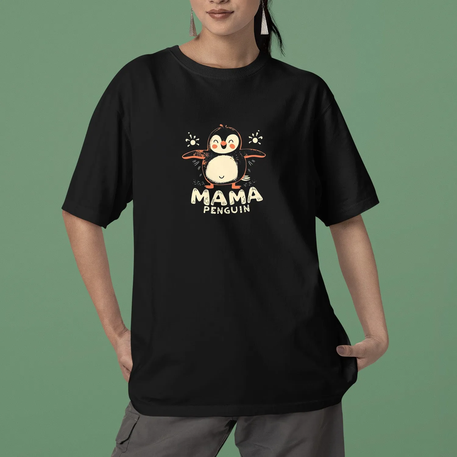 Mama Penguin Shirt, Penguin Lover Shirt, Cute Penguin T-Shirt For Women, Penguin Lovers Shirt, Mama And Baby Penguins Tee, Mother's Day Gift