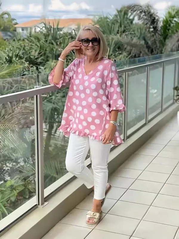 Maria | Casual Chic Printed Vintage Top