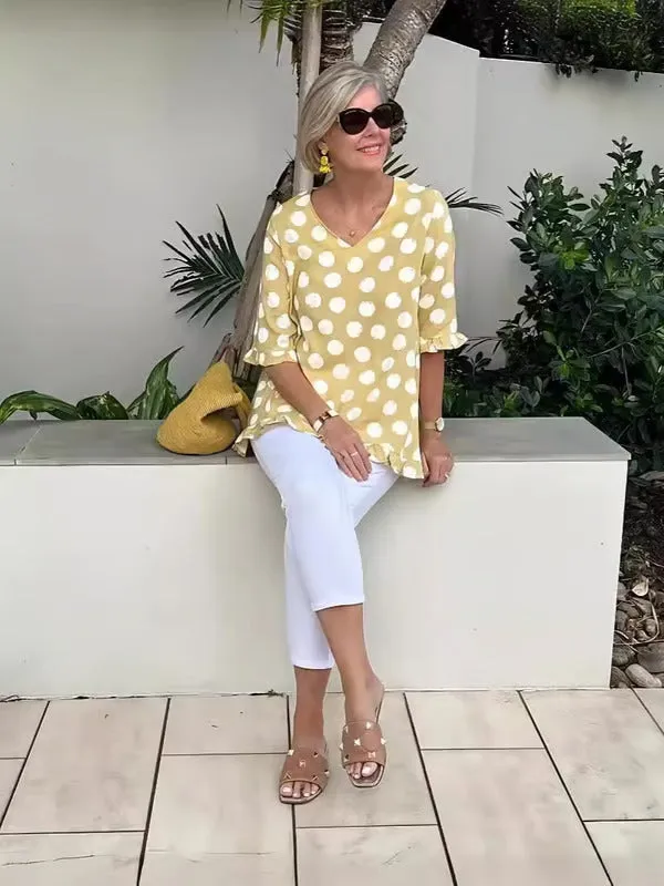 Maria | Casual Chic Printed Vintage Top