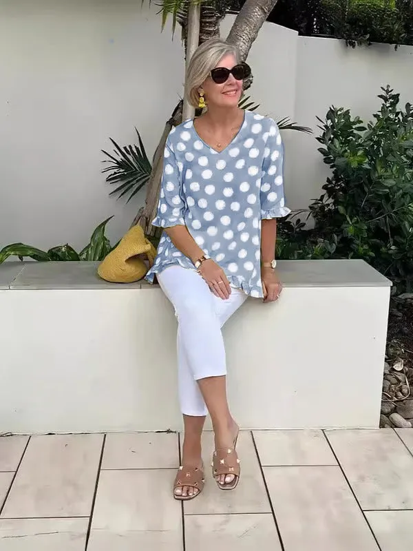 Maria | Casual Chic Printed Vintage Top