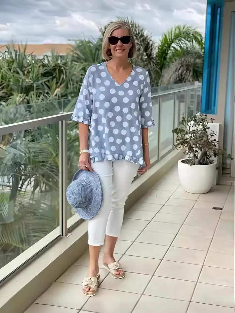 Maria | Casual Chic Printed Vintage Top