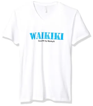 Marky G Apparel Men's Cayman Islands Graphic Printed Premium Tops Fitted Sueded Short Sleeve V-Neck T-Shirt