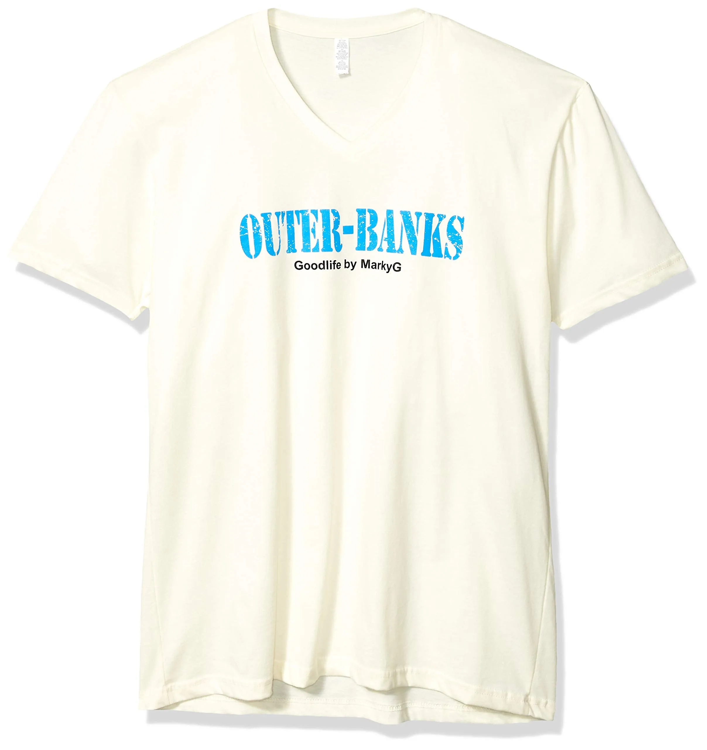 Marky G Apparel Men's Outer Banks Graphic Printed Premium Tops Fitted Sueded Short Sleeve V-Neck T-Shirt