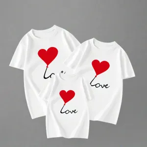 Matching Family "Love Balloon" T-Shirt Set – Heart & Love Design in 4 Colors