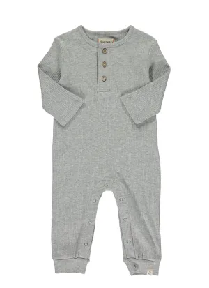 Me & Henry Cotton Grey Ribbed Long Sleeved Romper