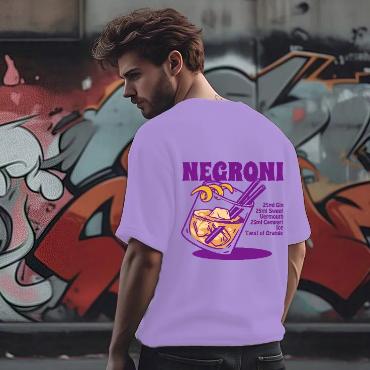 Men Drink in Design White Oversized T-shirt