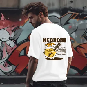 Men Drink in Design White Oversized T-shirt