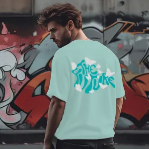 Men Jade Typography  Oversized T-shirt