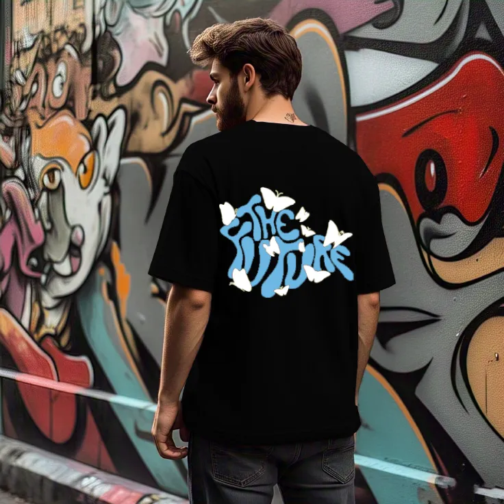 Men Jade Typography  Oversized T-shirt