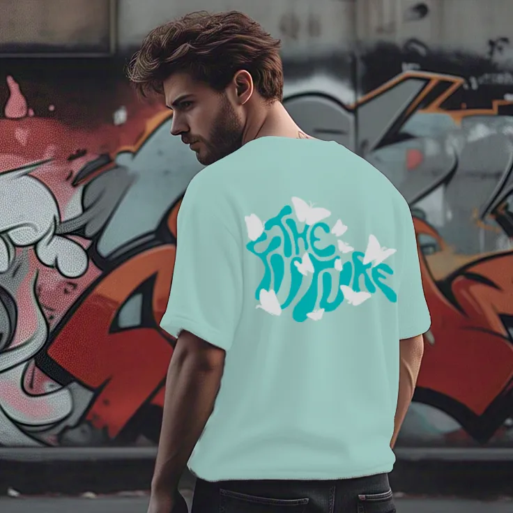 Men Jade Typography  Oversized T-shirt