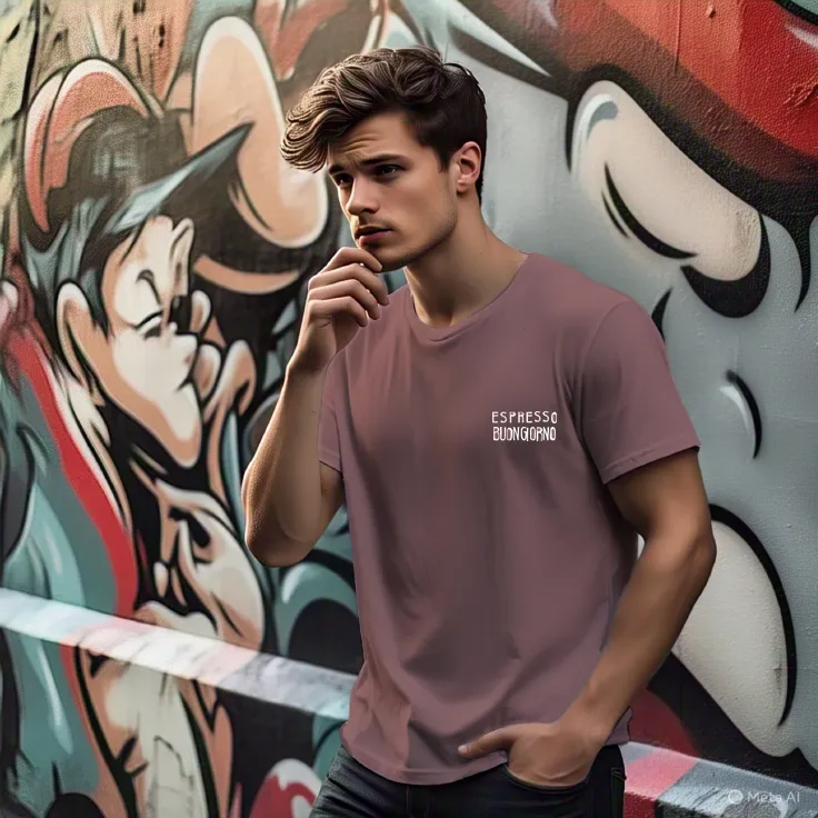 Men Mauve Typography Oversized T-shirt