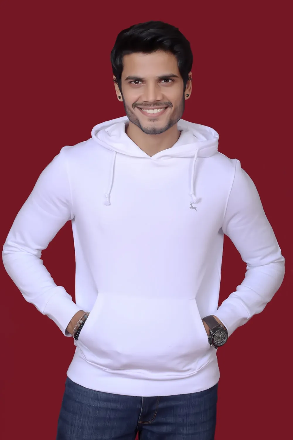 Men's Black Hooded Jacket with Logo
