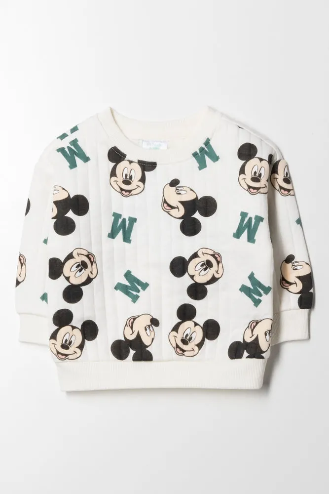 Mickey Mouse Track Top Cream