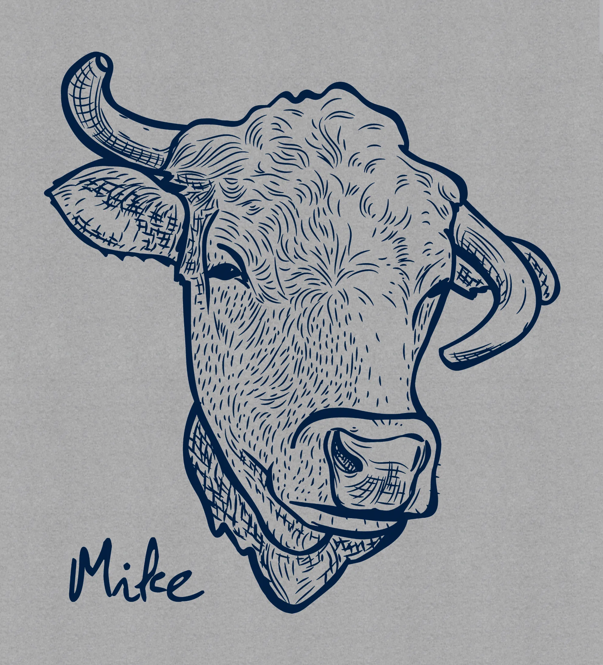 Mike Portrait T-Shirt - Oatmeal Gray