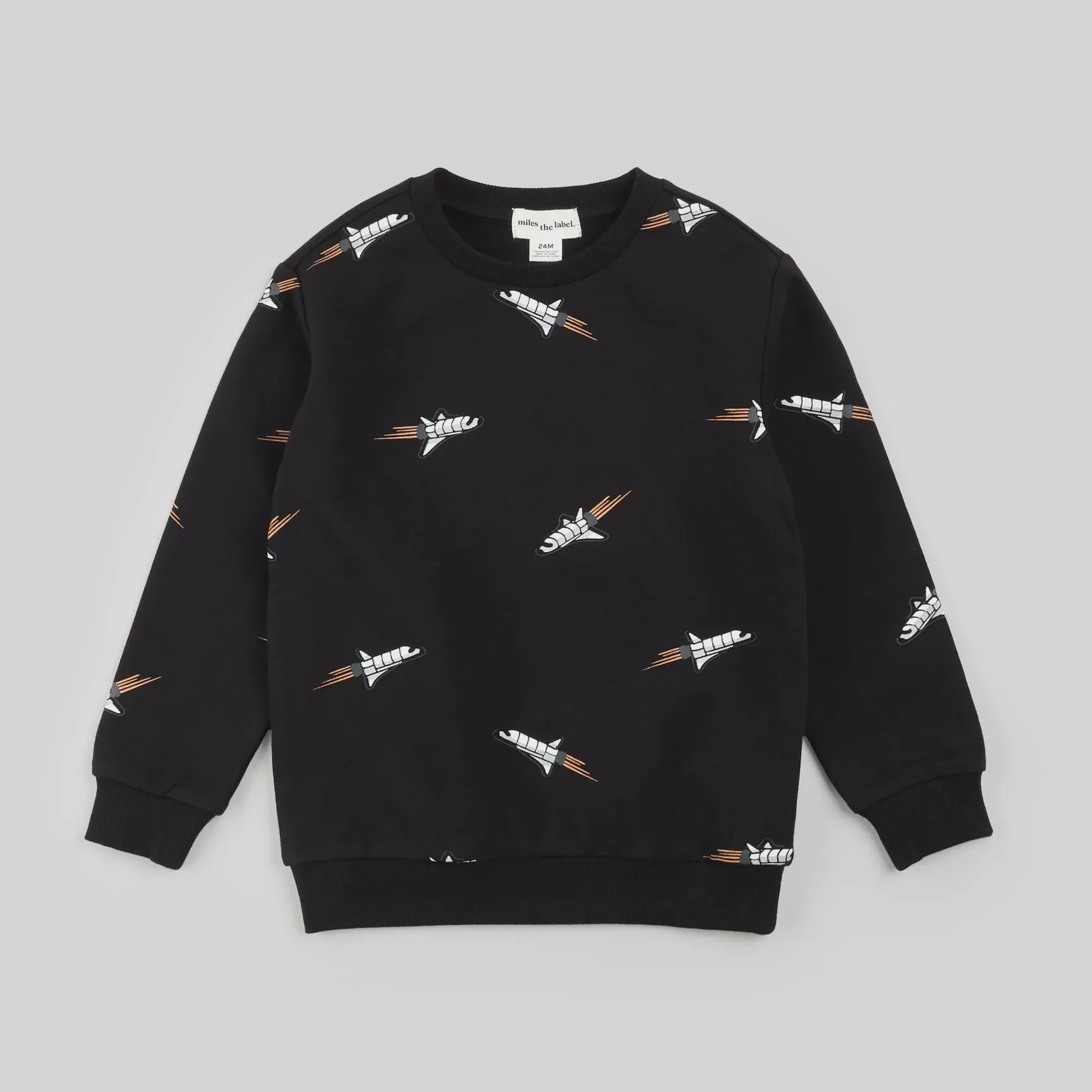 Miles the Label - Space Shuttle print Sweatshirt - Black