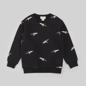Miles the Label - Space Shuttle print Sweatshirt - Black