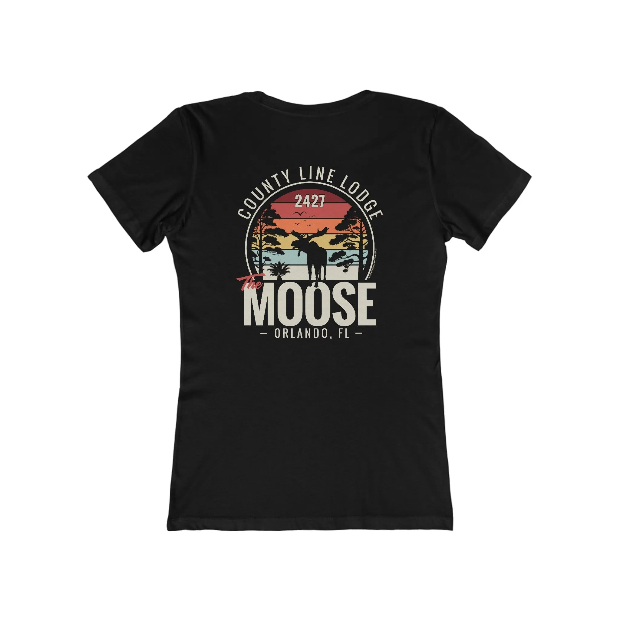 Moose Lodge 2427 - Florida Moose Sunset - Women's T-Shirt (Front & Back Print)