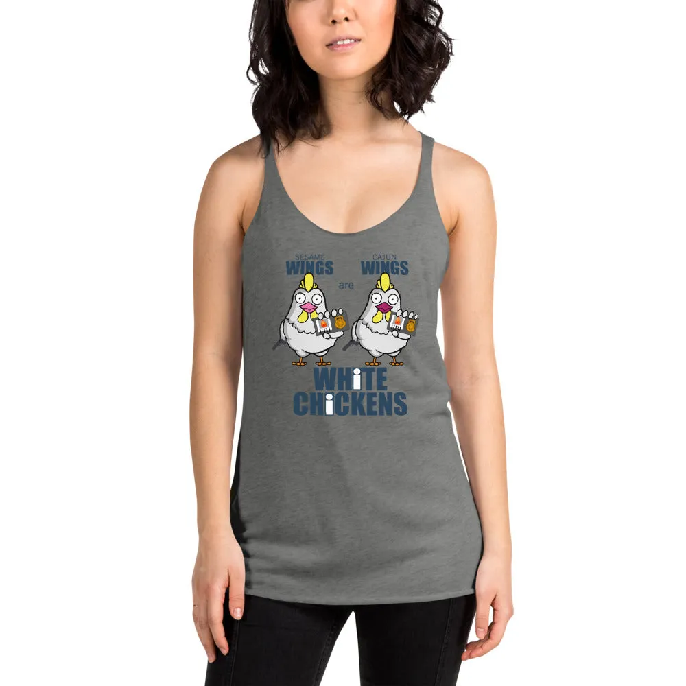 Movie The Food™ "White Chickens" Women's Racerback Tank Top