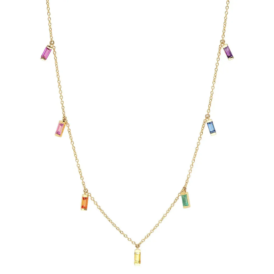 Multicolored Baguette Necklace