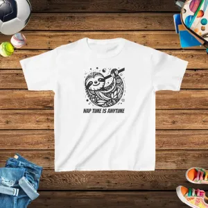 Nap Time Sloth Kids Heavy Tee for Cozy Fun