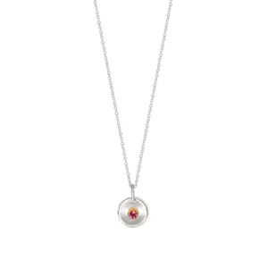 Natural Talent Birthstone Charm Necklace - October/ Pink Tourmaline