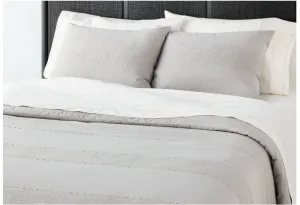 New Great Quality Slub Center Stripe Comforter Set - Hearth & Hand with Magnolia in Grey Sz Full/Queen! Joanna Gaines Exclusive Collection! Retails $175 