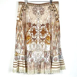 NEW Sundance cotton lace trim boho floral Victorian midi skirt