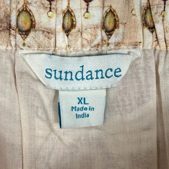 NEW Sundance cotton lace trim boho floral Victorian midi skirt