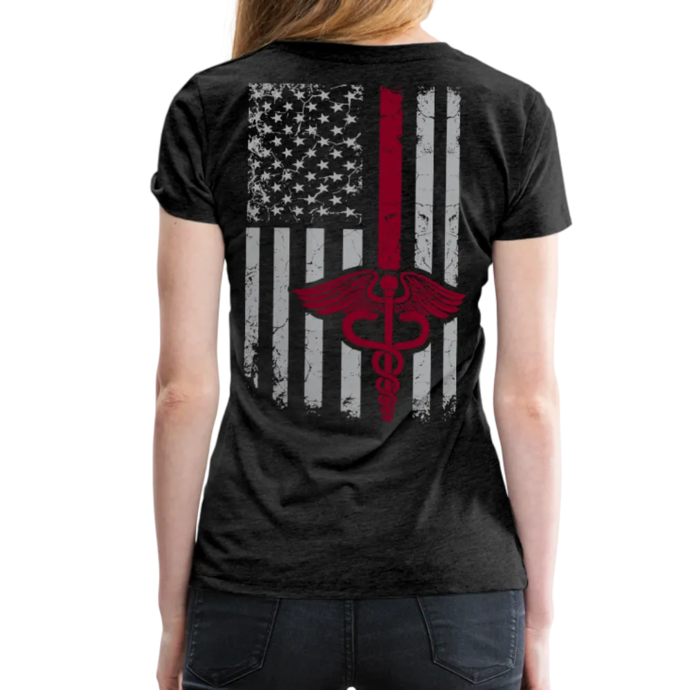 Nurse Flag Burgundy Women’s Premium T-Shirt (CK1595)