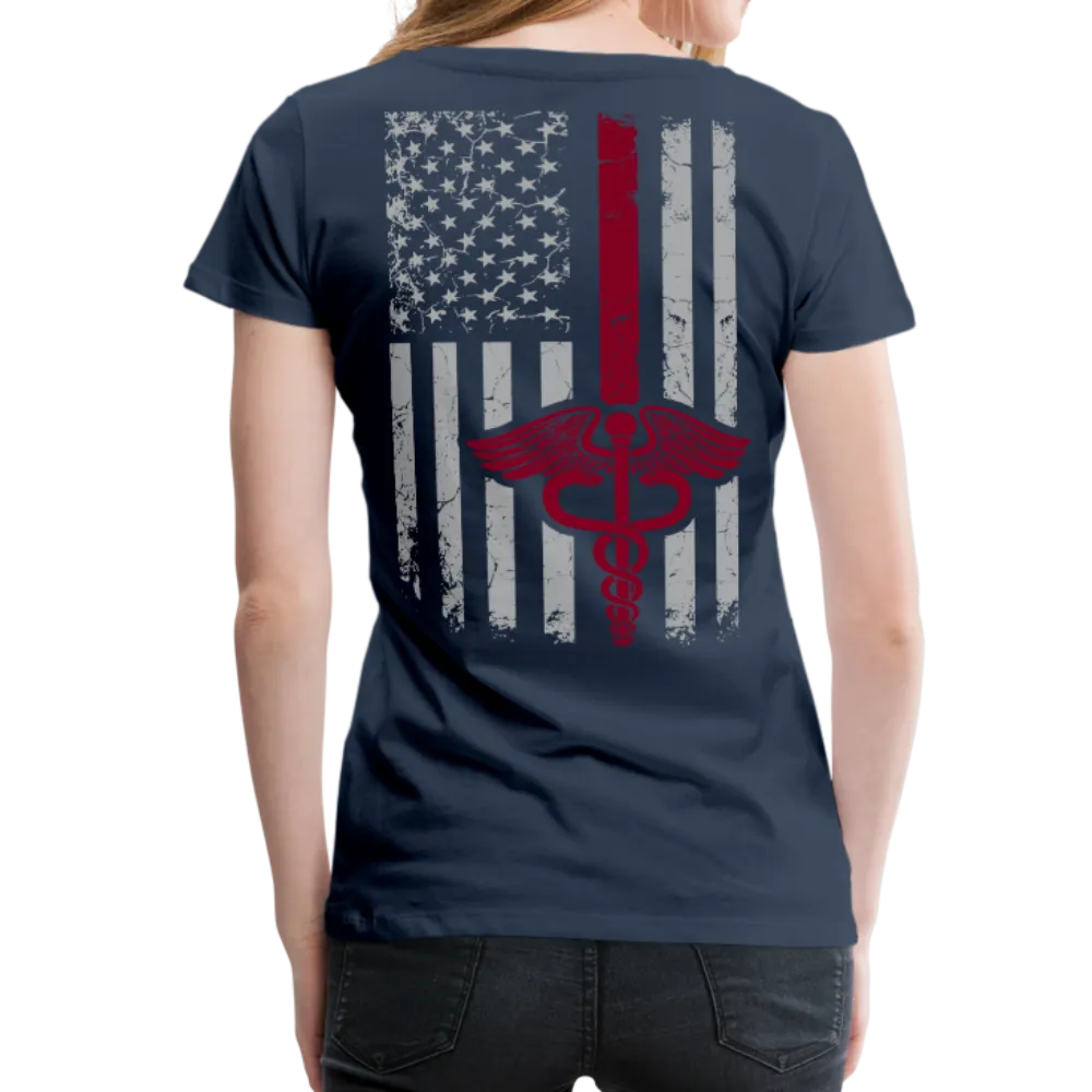 Nurse Flag Burgundy Women’s Premium T-Shirt (CK1595)