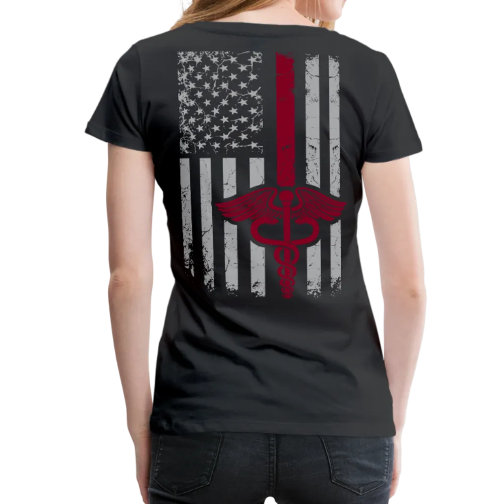 Nurse Flag Burgundy Women’s Premium T-Shirt (CK1595)