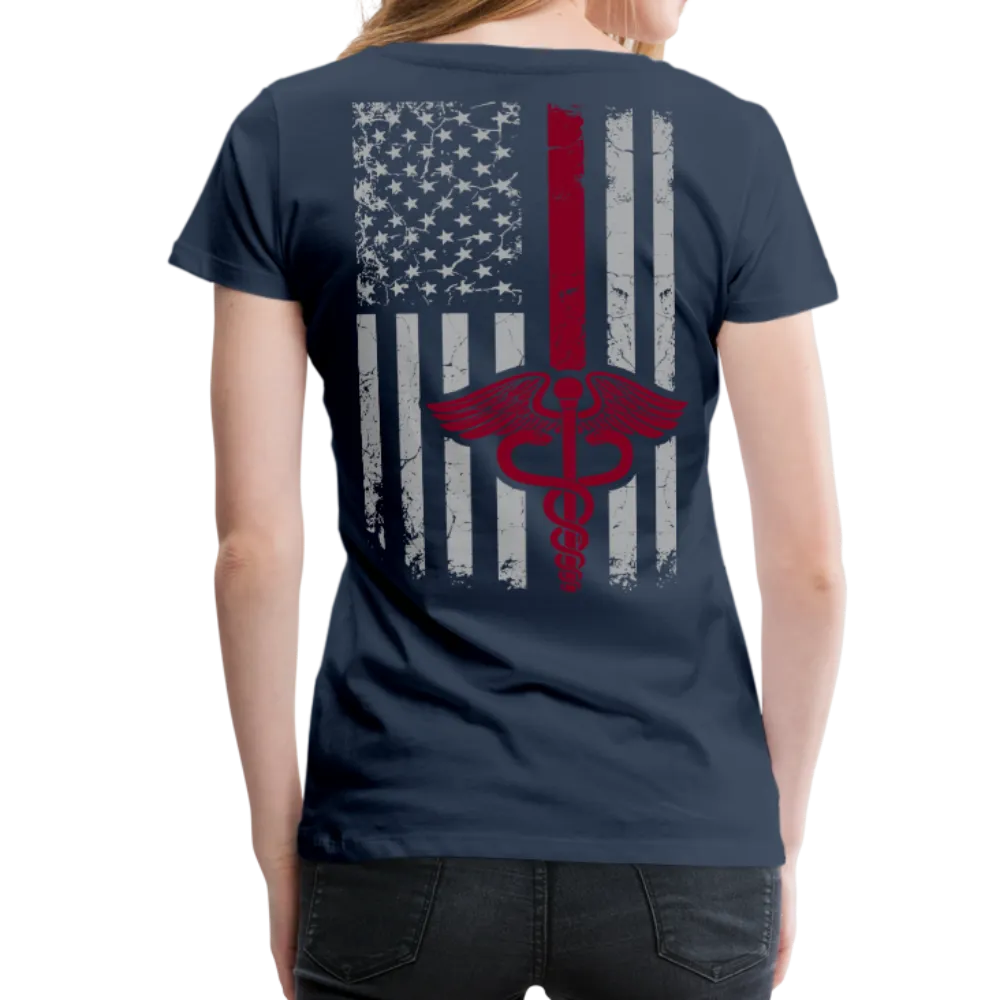 Nurse Flag Burgundy Women’s Premium T-Shirt (CK1595)
