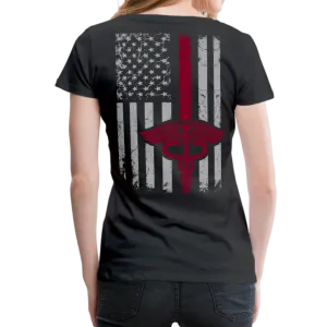Nurse Flag Burgundy Women’s Premium T-Shirt (CK1595)
