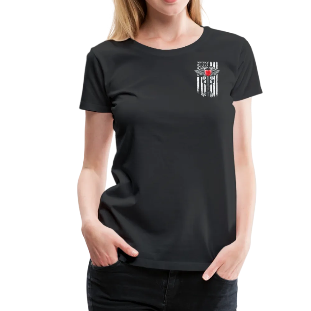 Nurse Flag Caduceus Stethoscope Heart Women’s Premium T-Shirt (CK1821)