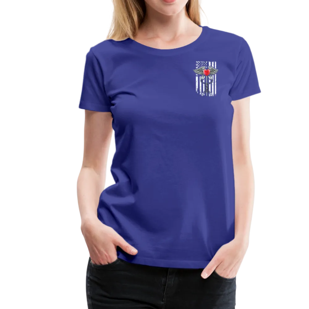 Nurse Flag Caduceus Stethoscope Heart Women’s Premium T-Shirt (CK1821)