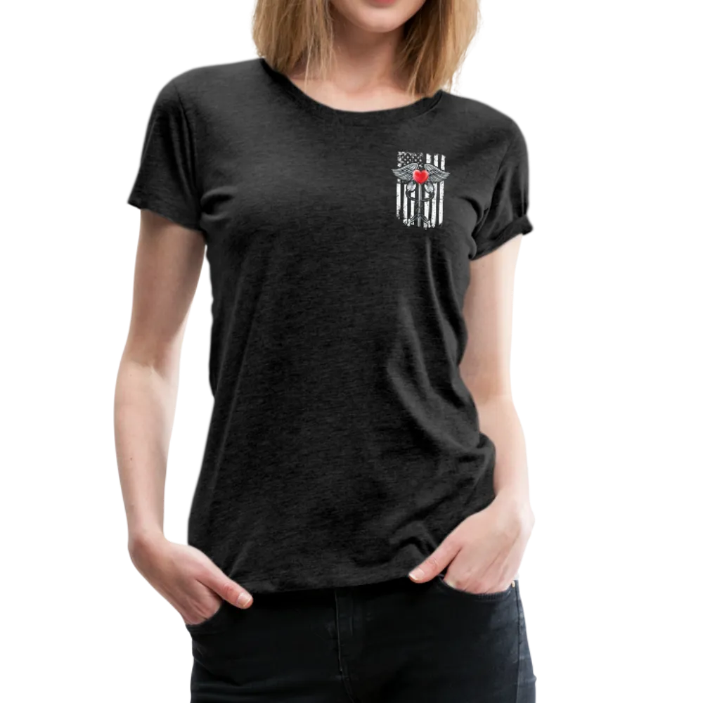 Nurse Flag Caduceus Stethoscope Heart Women’s Premium T-Shirt (CK1821)