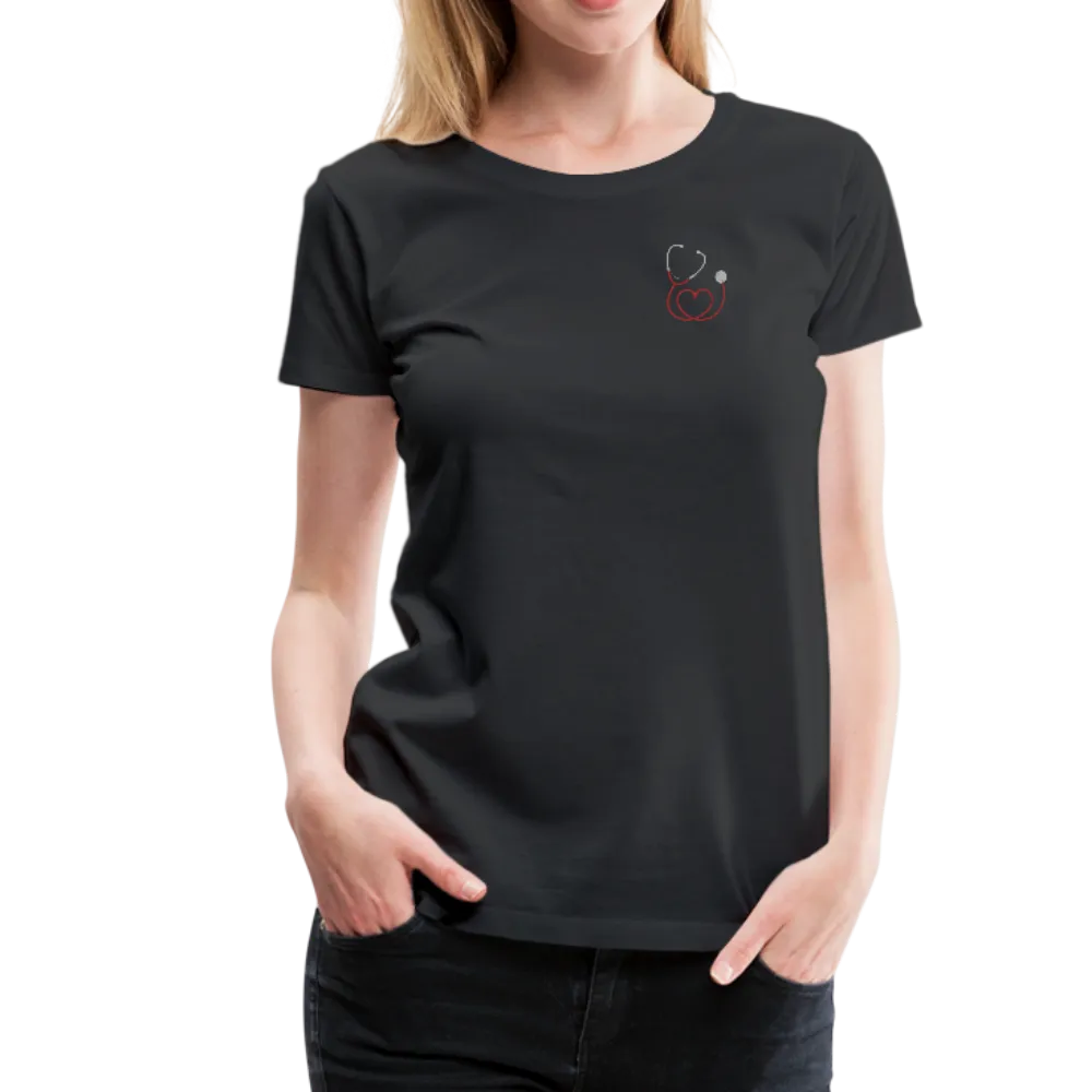 Nurse Flag Red with Stethoscope on front Women’s Premium T-Shirt