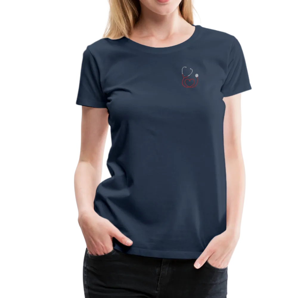 Nurse Flag Red with Stethoscope on front Women’s Premium T-Shirt