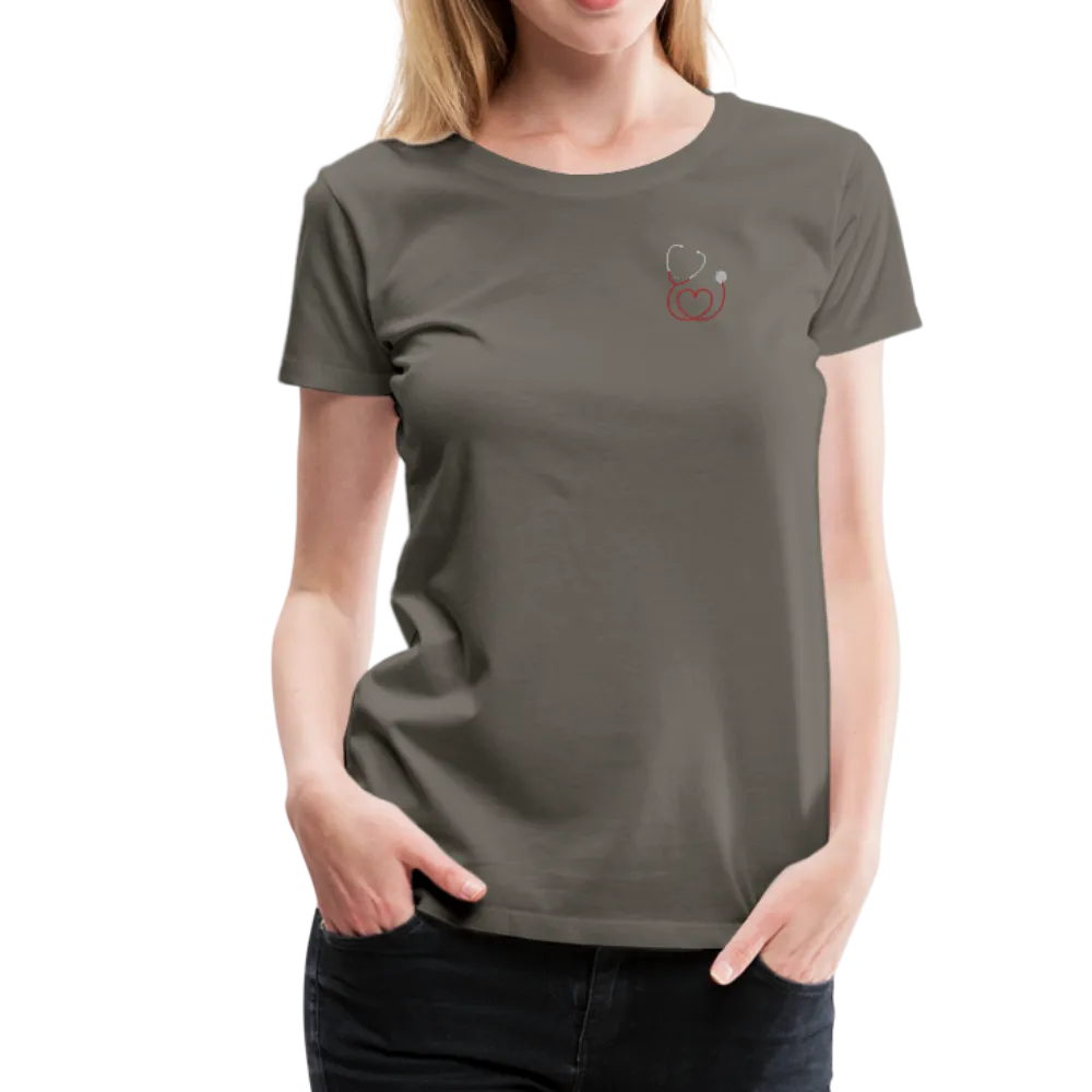 Nurse Flag Red with Stethoscope on front Women’s Premium T-Shirt